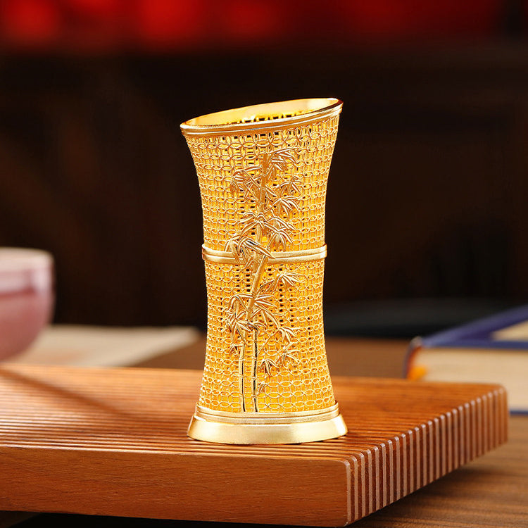 『真步堂』節節高升花絲筆筒