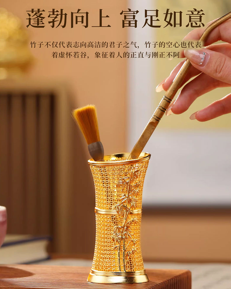 『真步堂』節節高升花絲筆筒