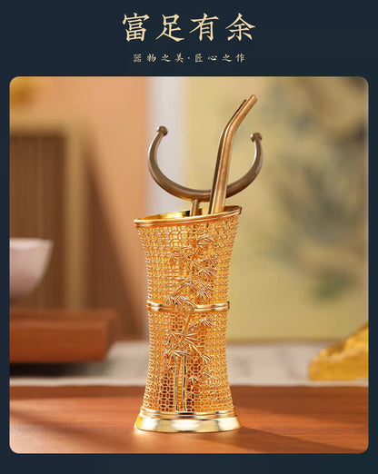 『真步堂』節節高升花絲筆筒