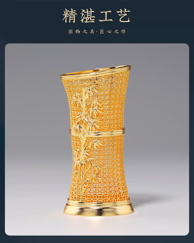 『真步堂』節節高升花絲筆筒